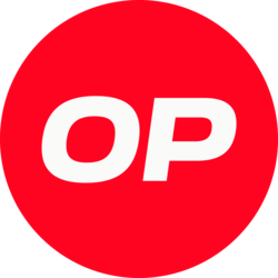 Optimism (OP) cryptocurrency logo