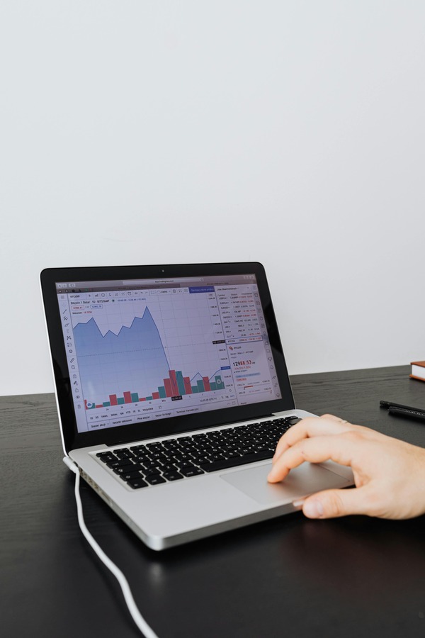 Open laptop on a desk ready for wallet setup